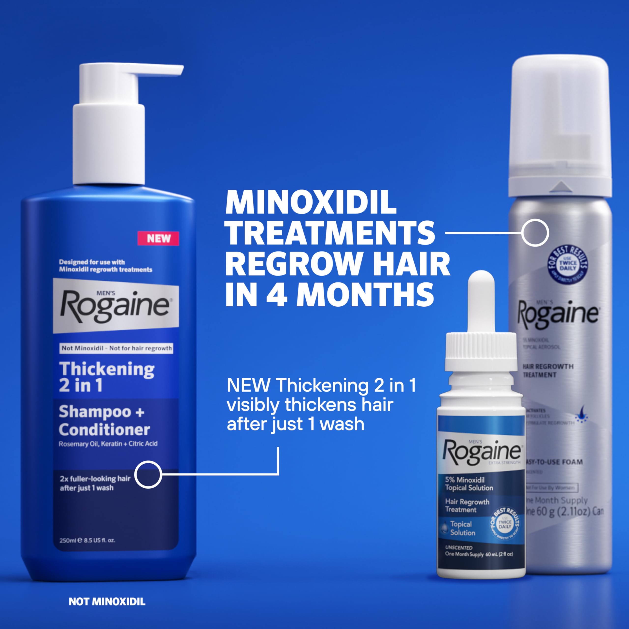 Rogaine foam drying on scalp during daily use