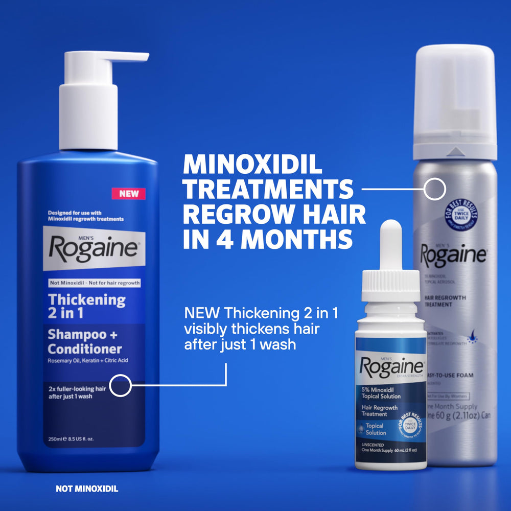 Rogaine foam drying on scalp during daily use