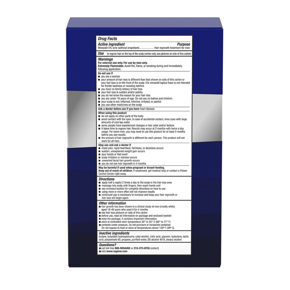 Rogaine Men five-percent Foam top-head thinning area focus on vertex