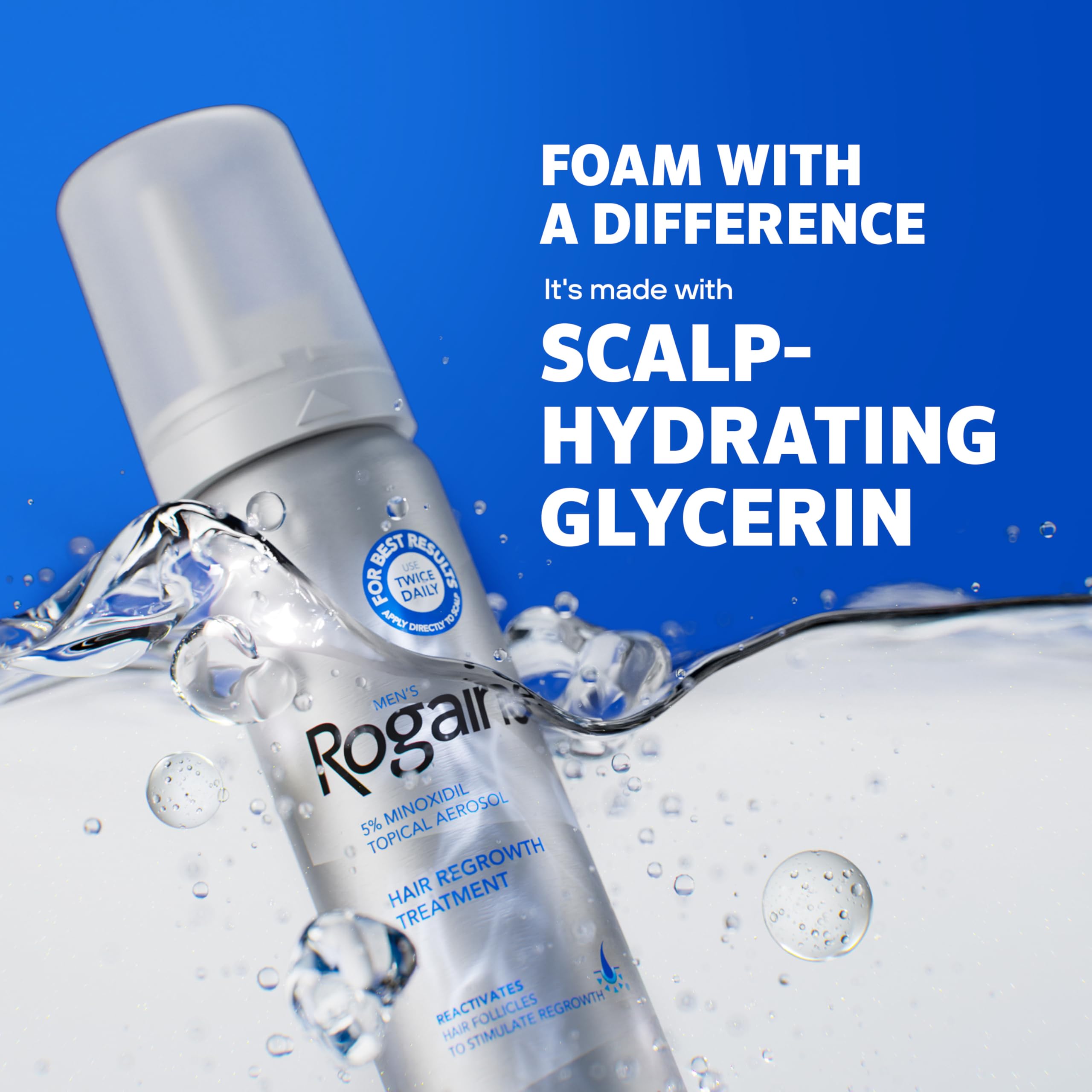 Rogaine unscented foam on scalp for discreet routine