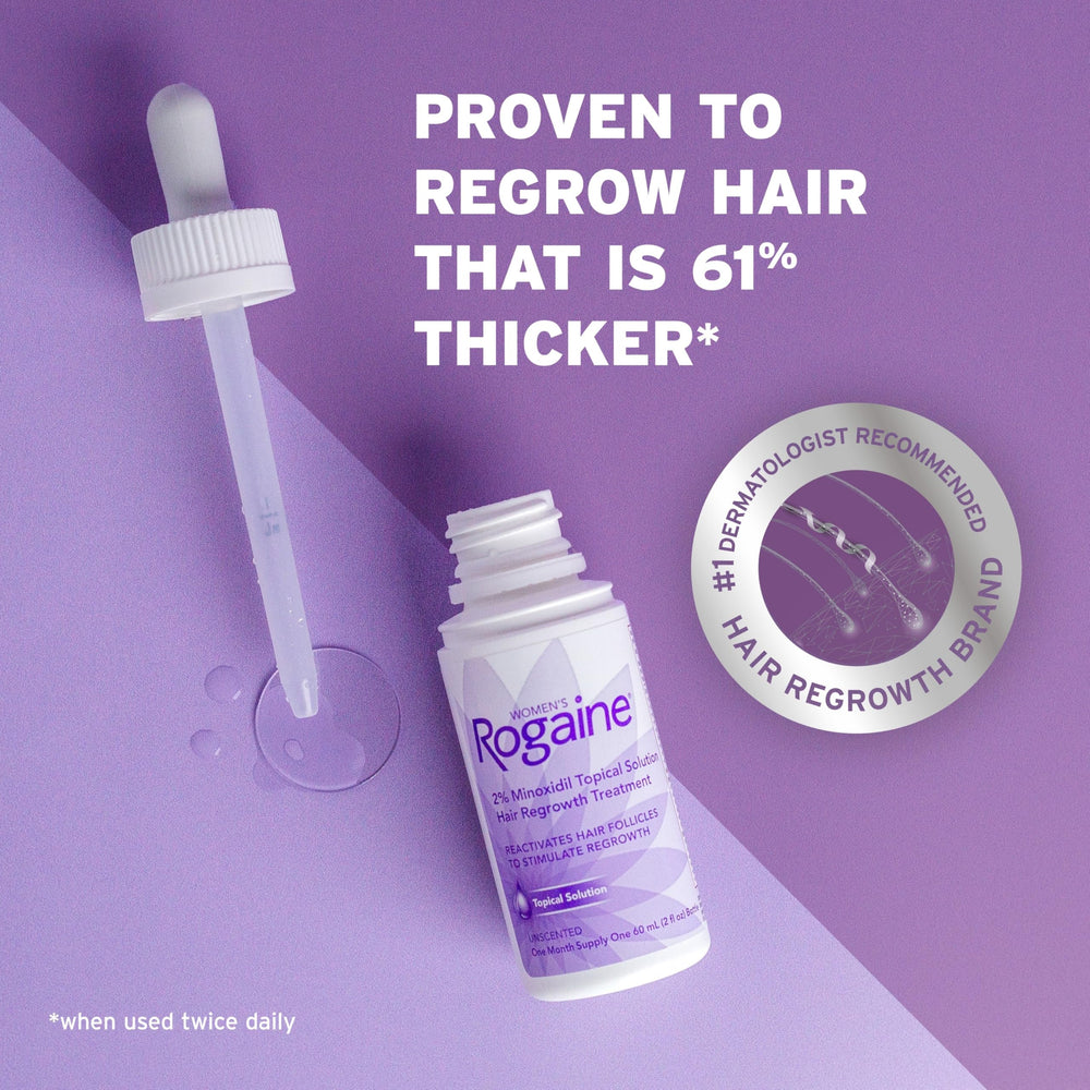 Rogaine Women's scalp application highlighting thinning-area coverage