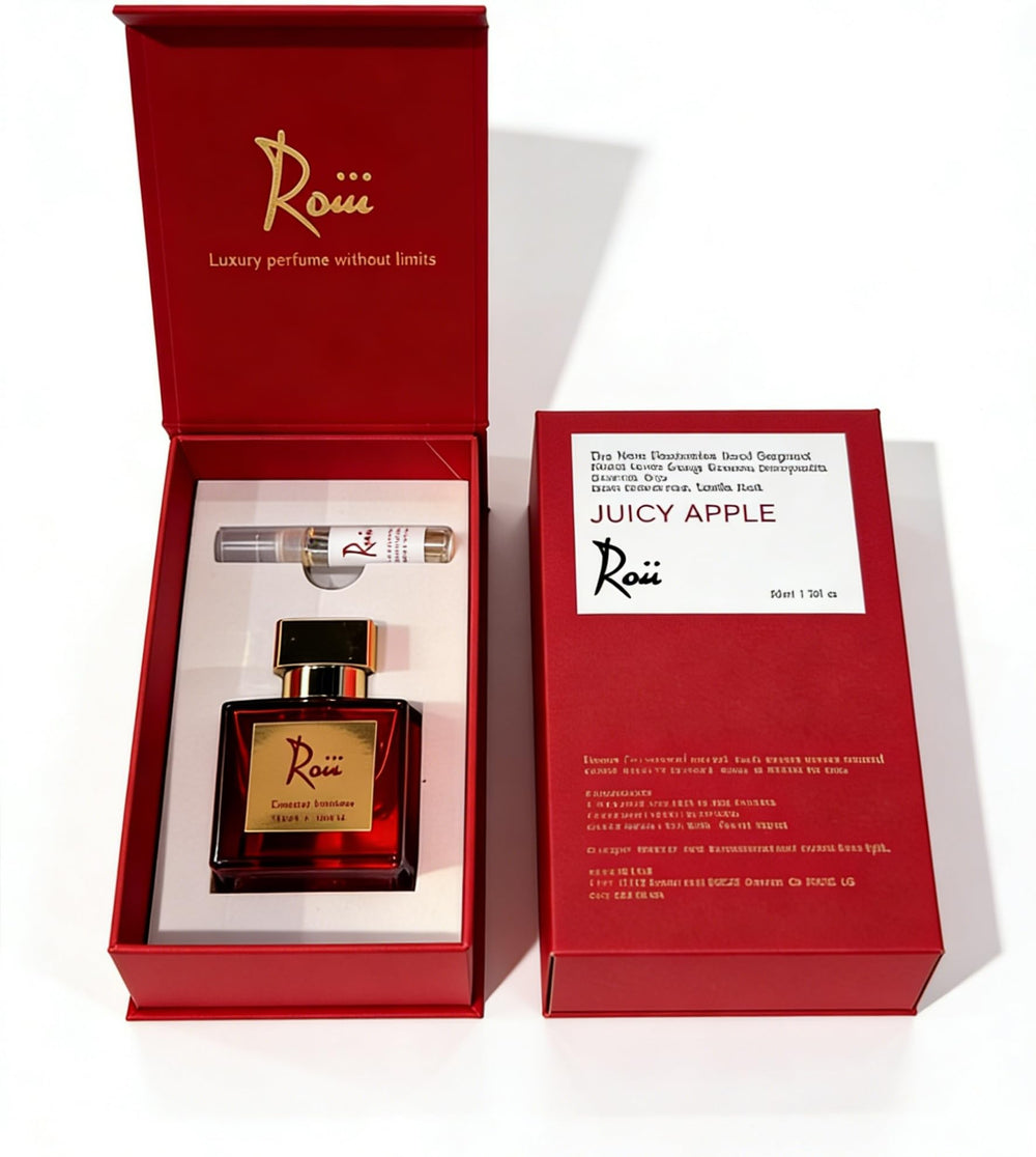 Roiii Juicy Apple spray action demonstrates easy, balanced fragrance application.