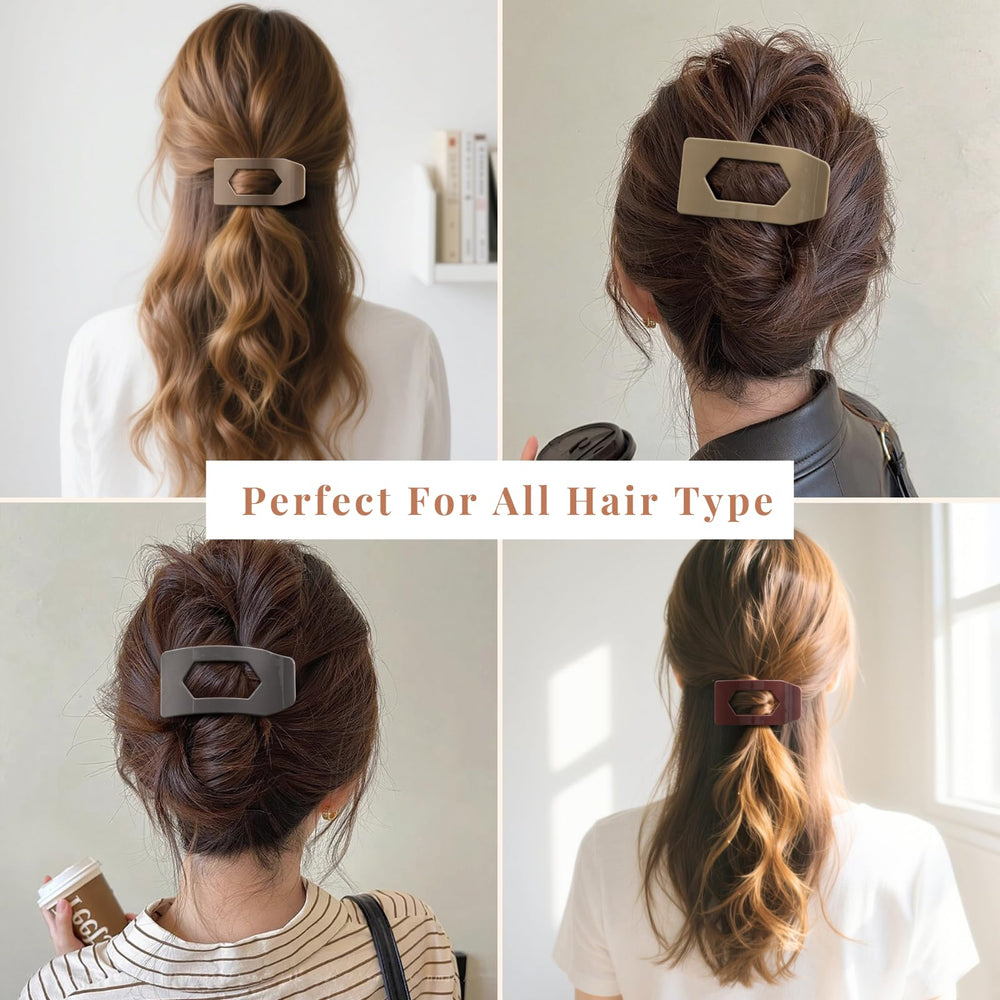 Rokateam blonde glossy clip blends with light hair for subtle shine and hold.