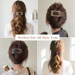 Rokateam blonde glossy clip blends with light hair for subtle shine and hold.