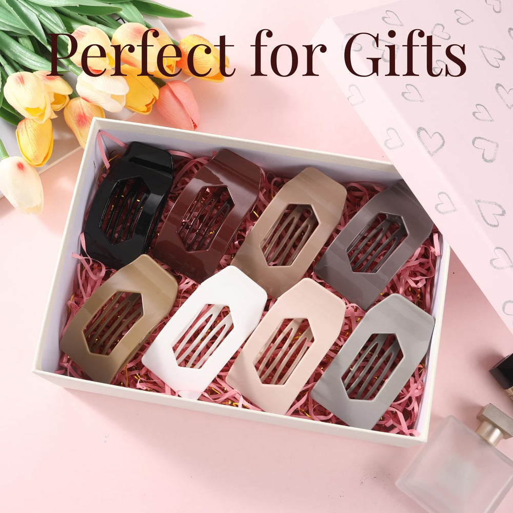 Rokateam chocolate-brown glossy clip keeps hair neat during busy days.