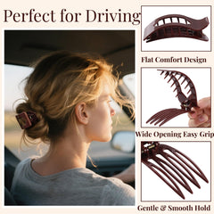 Rokateam navy glossy flat clip provides contrast while keeping hair in place during workouts.