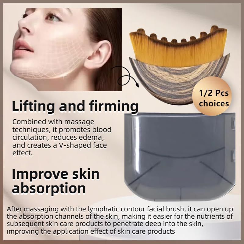 ROKATY Lymphatic Contour Face Brush in hand for precise sculpting and comfortable grip