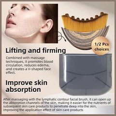 ROKATY Lymphatic Contour Face Brush in hand for precise sculpting and comfortable grip