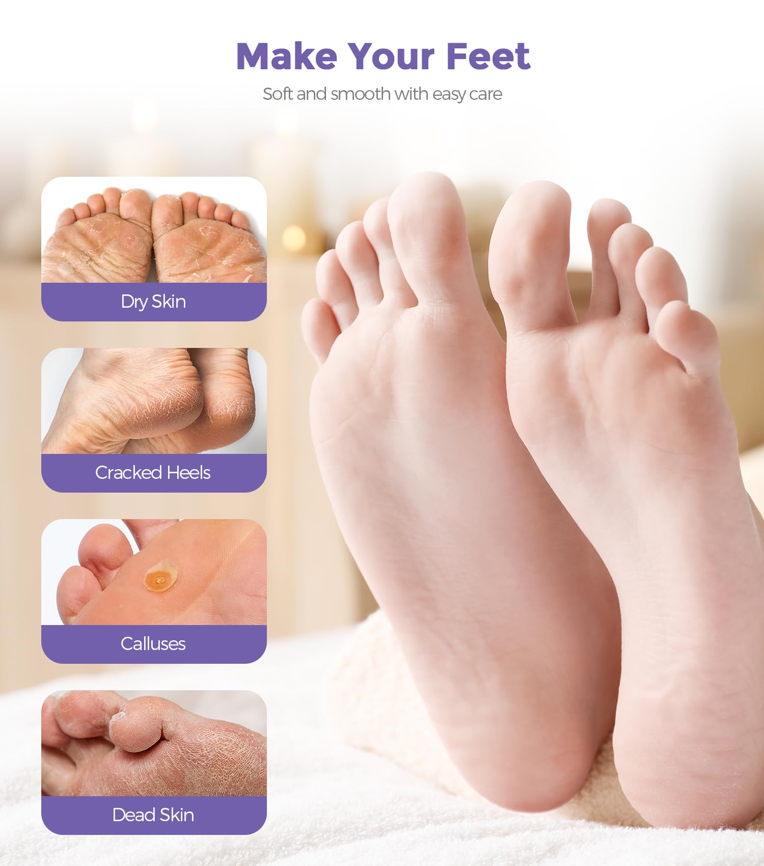 Experiencia de spa en casa con Rokelos para pies lavanda.