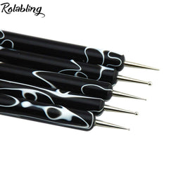 Rolabling dotting pens with 10 tips for versatile nail designs