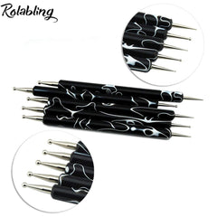 Rolabling premium alloy nail art tools with rose red handles for comfortable control