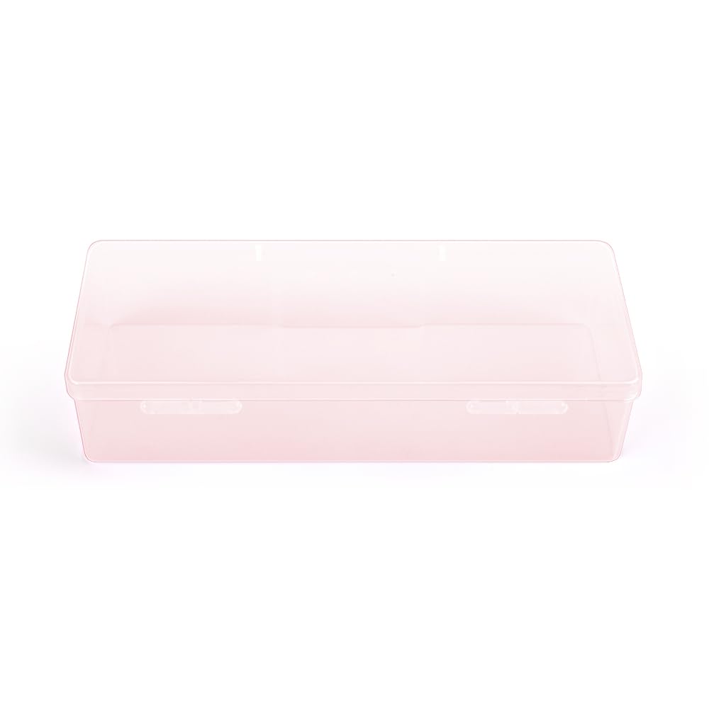 Rolabling transparent nail box lid closed, secure storage for manicure essentials.