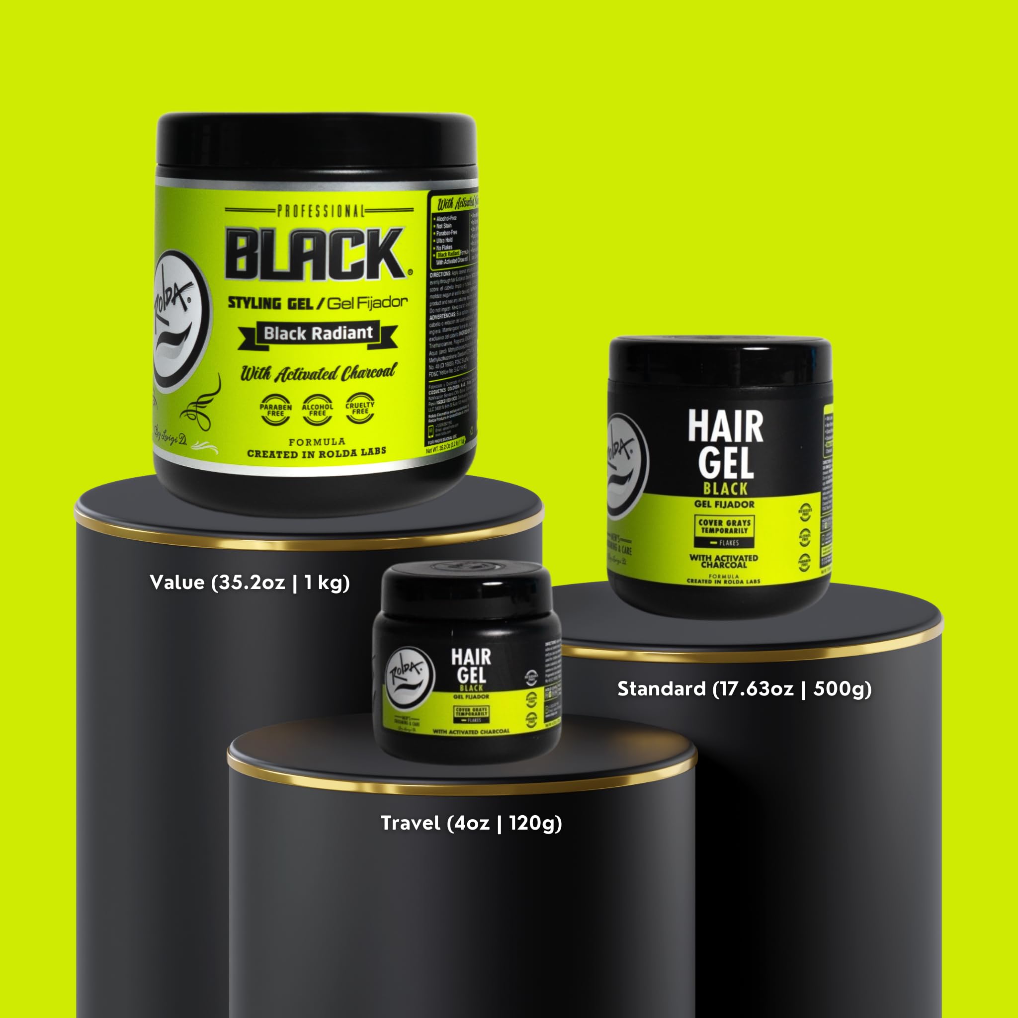 Rolda gel con carbón activado, brillo natural y protección suave.