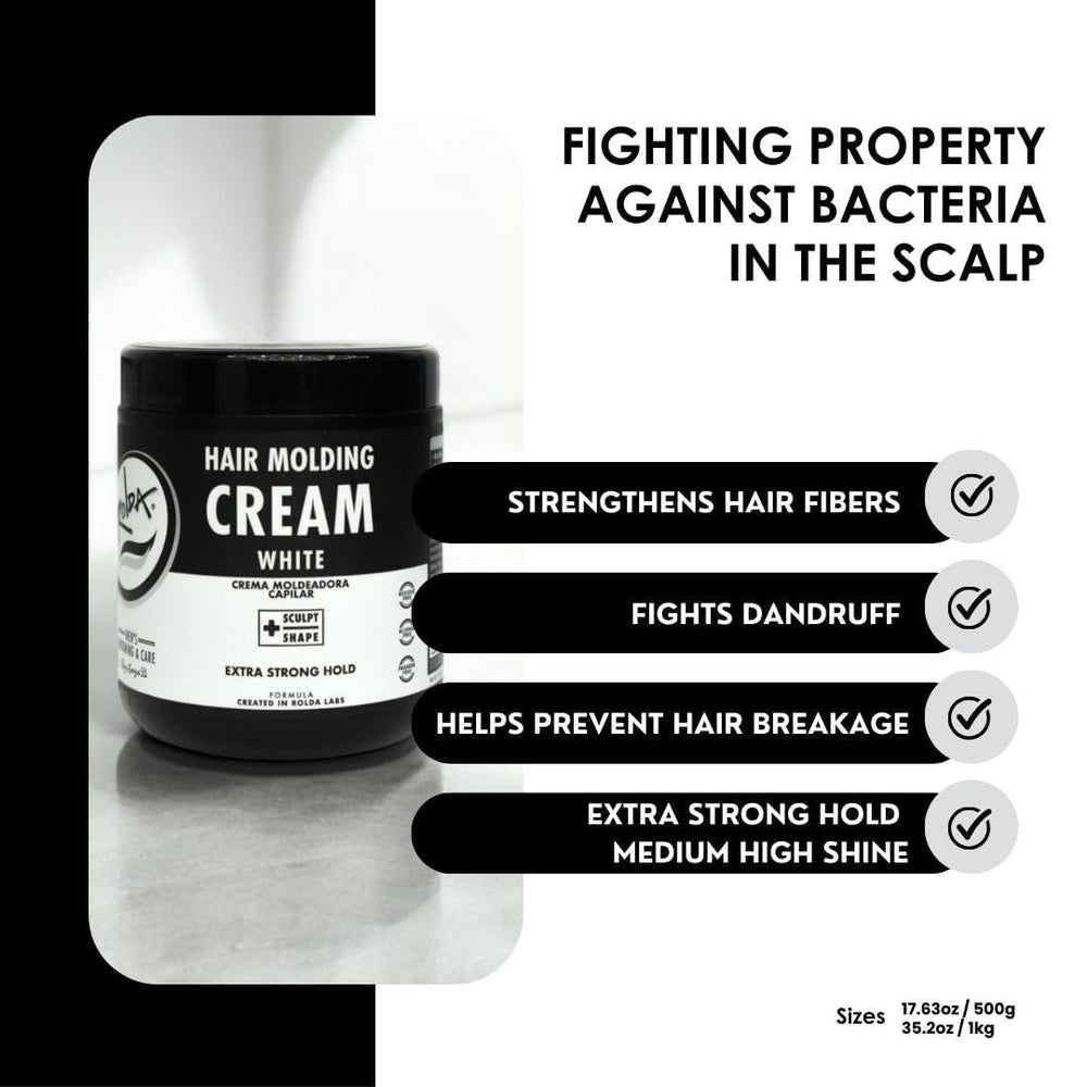 Rolda crema modeladora para cabello masculino, control medio para peinados duraderos.