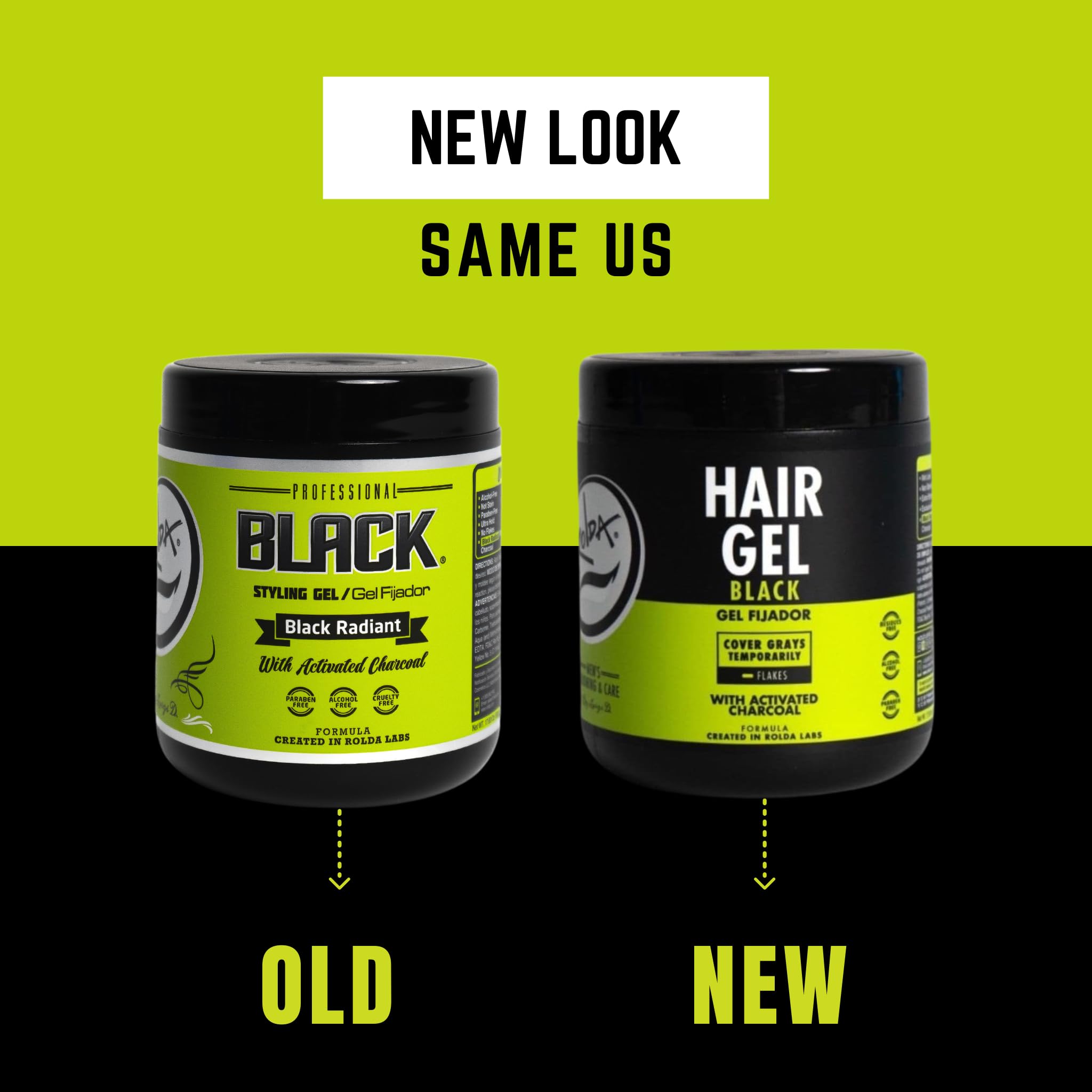 Rolda gel cabello negro cubre canas con acabado natural