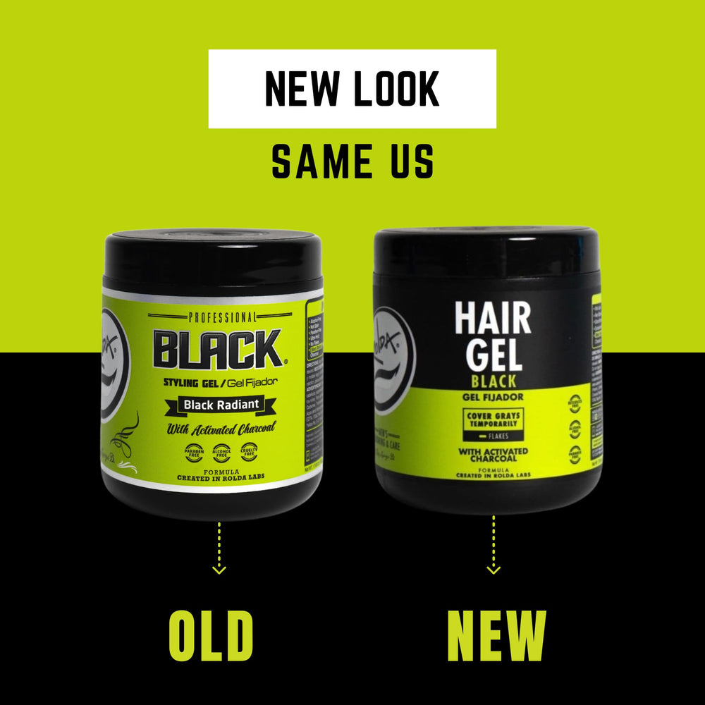 Rolda gel cabello negro cubre canas con acabado natural