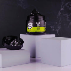 Rolda gel negro para hombres, efecto brillo húmedo sin residuos.