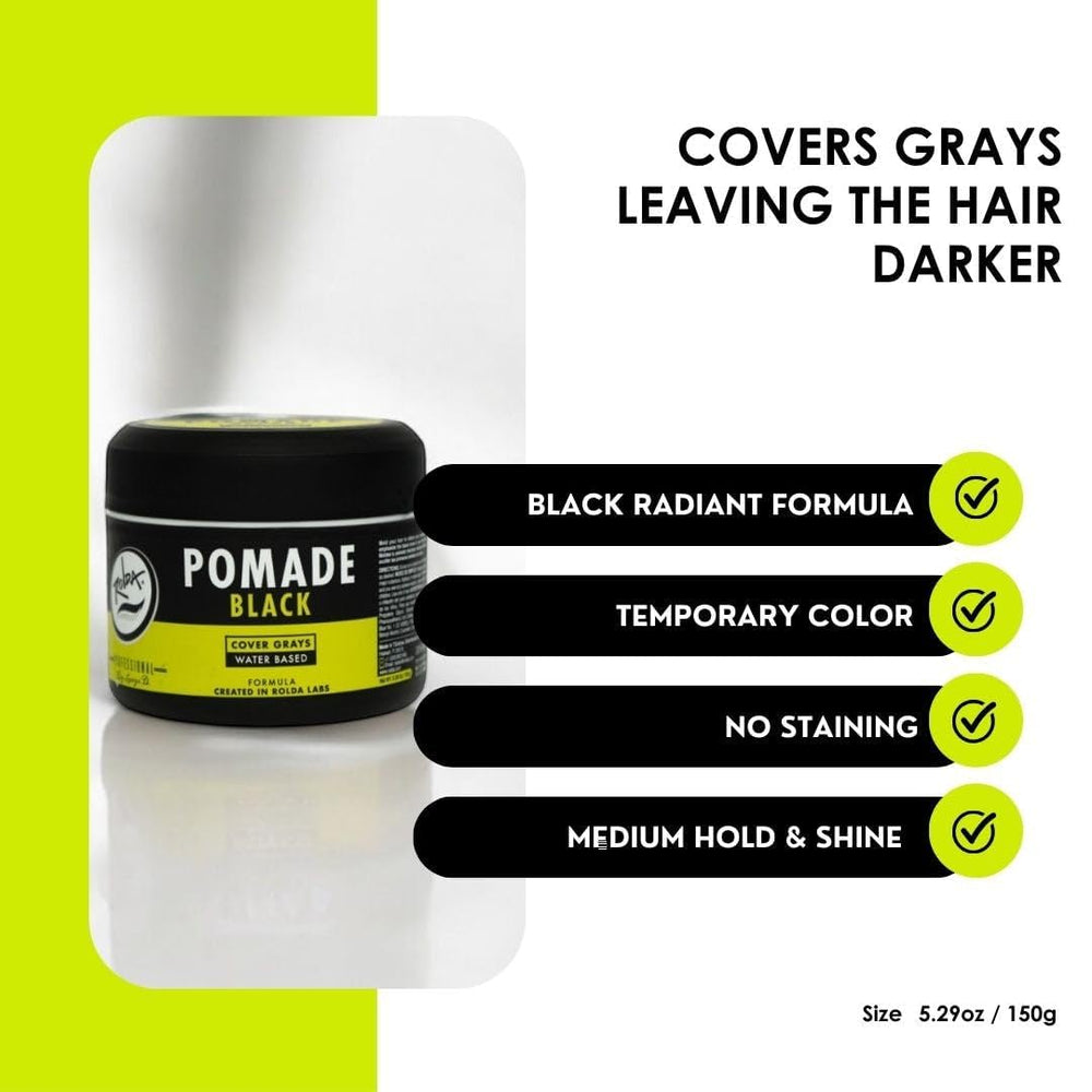 Rolda pomada negra brillo equilibrado para acabado natural