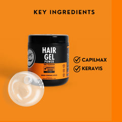 Rolda Power Styling Gel bottle on a clean surface to showcase alcohol-free formula.
