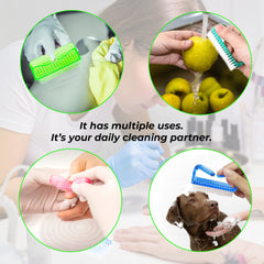Roleck nail brush with plastic handle offers durable, easy grip