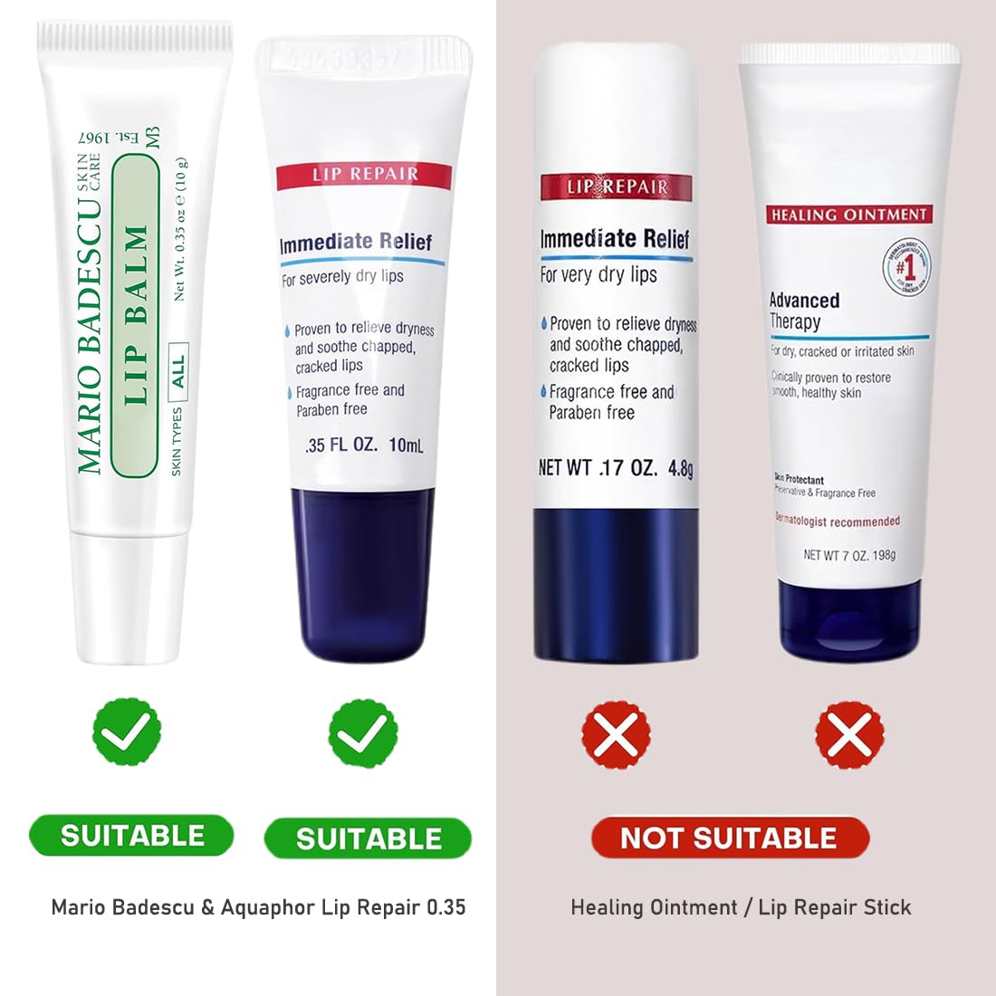 Rolitwils polypropylene cap keeps Aquaphor Lip Repair secure and snag-free on your everyday carry.