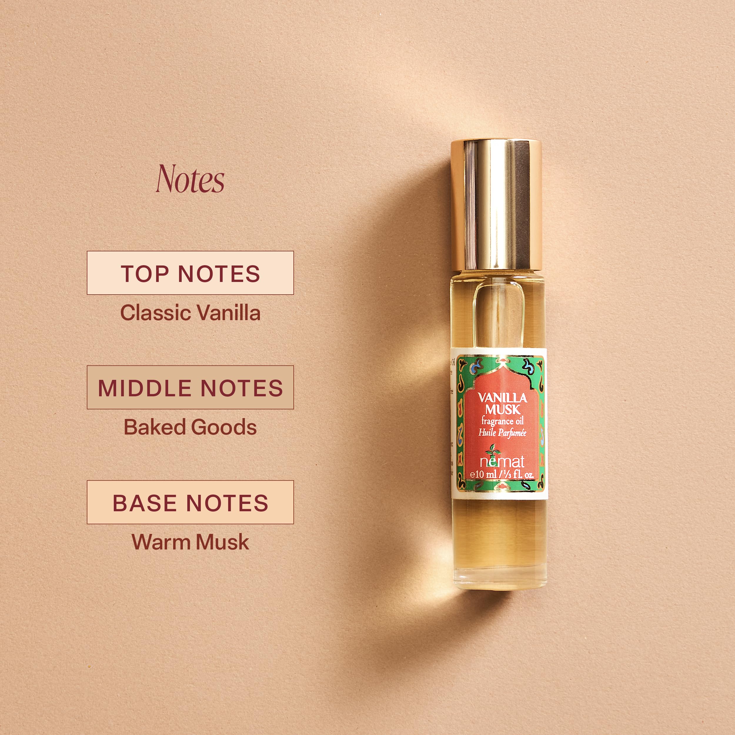 Nemat Vanilla Musk Roll-On application demonstrates precise, convenient delivery.