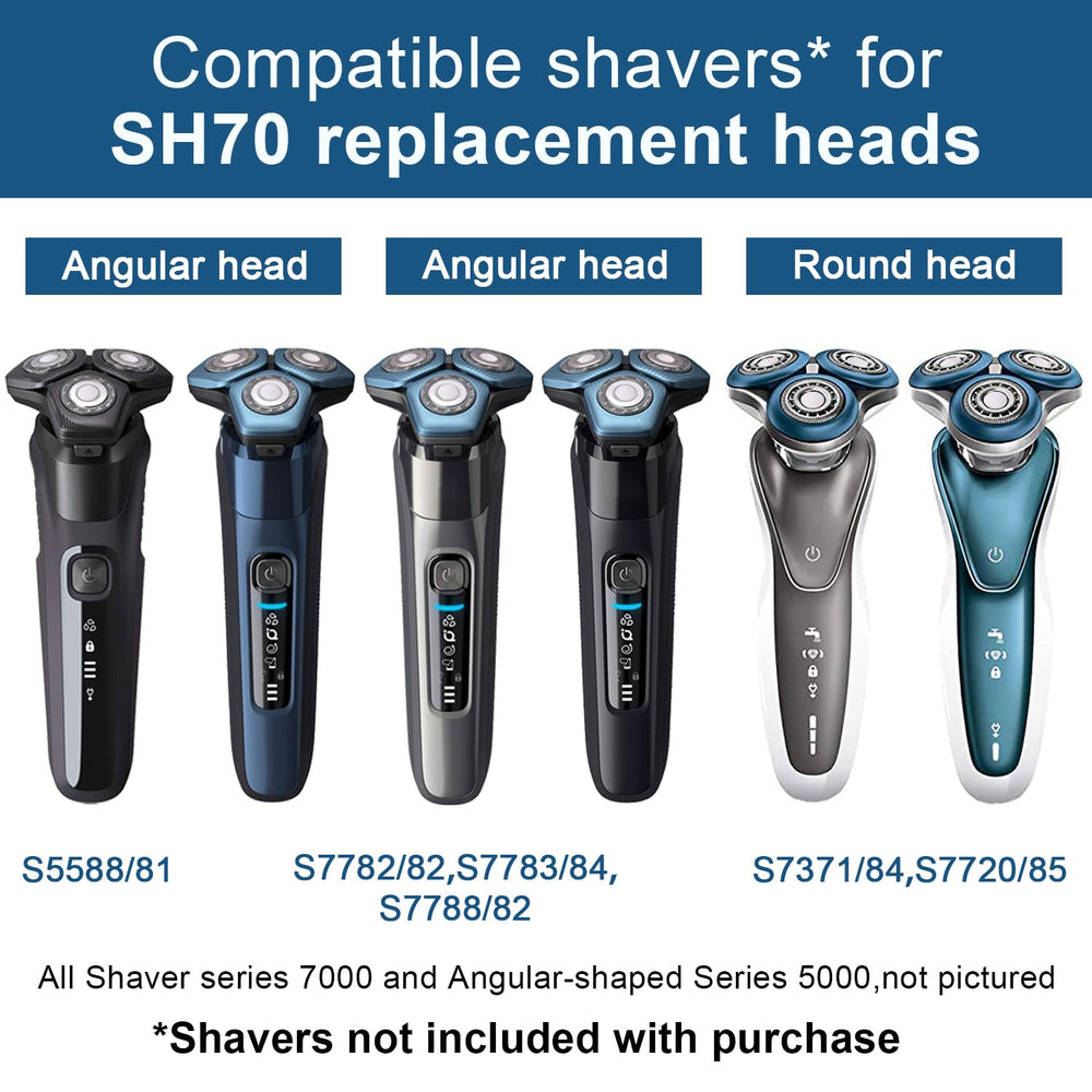 SH70 compatibility chart shows fit with Philips Norelco 7000 series