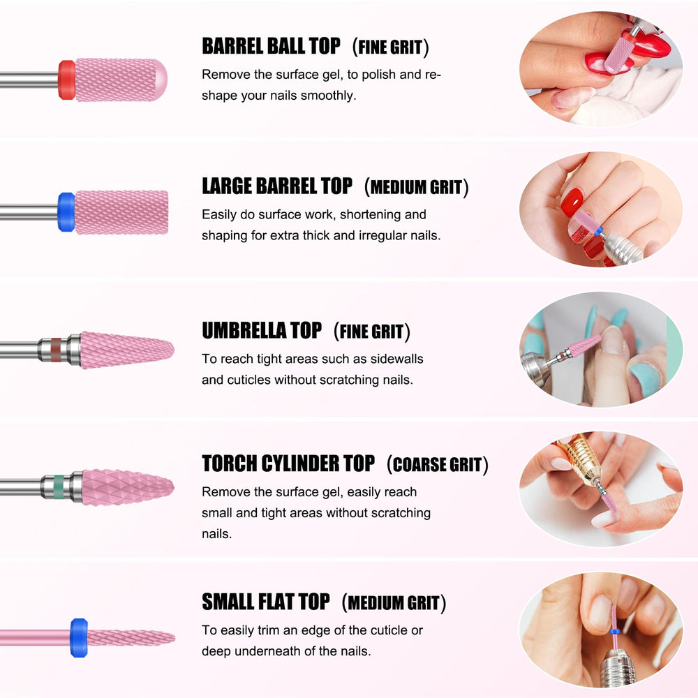 Rolokit fine barrel ball bit for smoothing nail surfaces