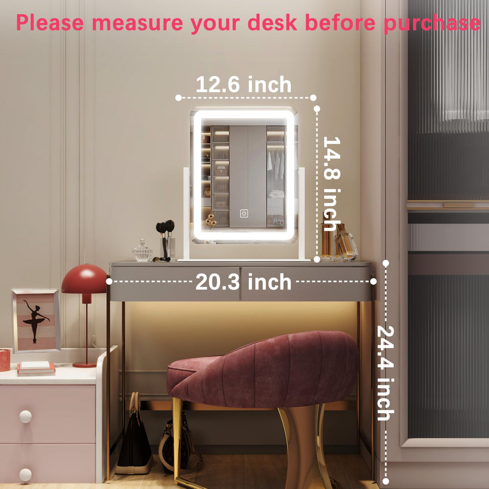 ROLOVE bedroom vanity mirror with soft light for calm mornings