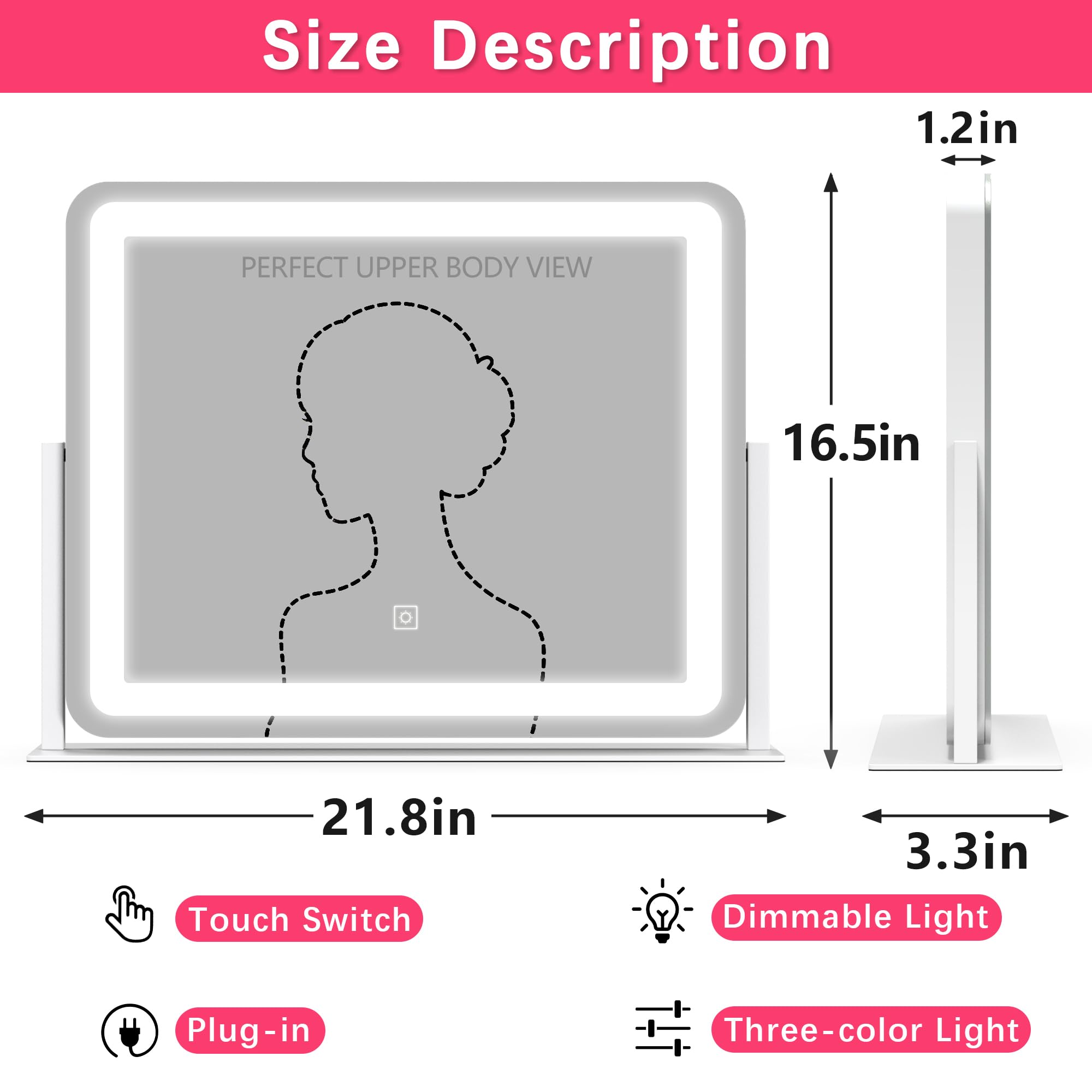 ROLOVE LED dimmable lighting for adaptable makeup in any setting