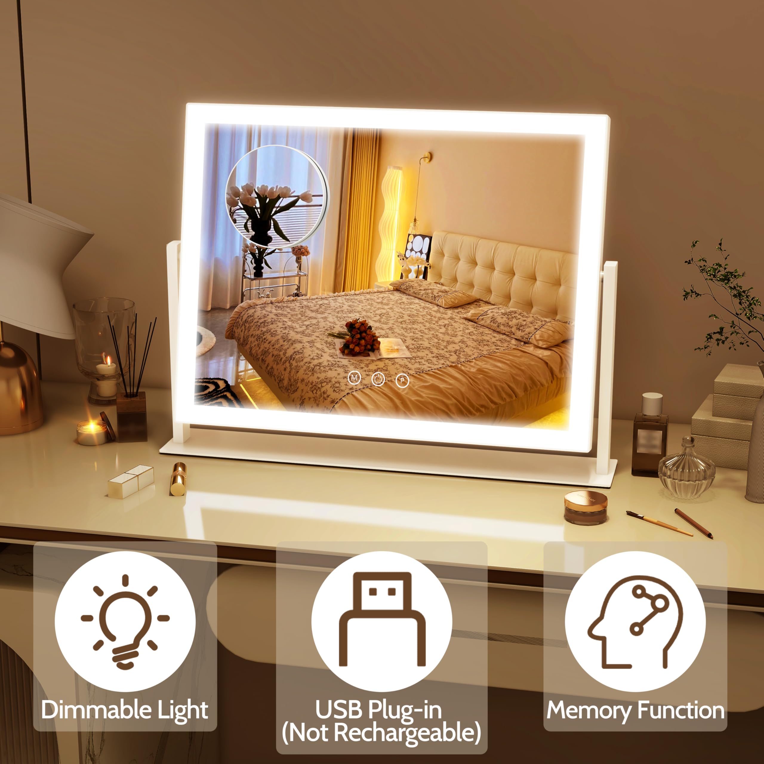 ROLOVE aluminum frame provides stable tabletop use.