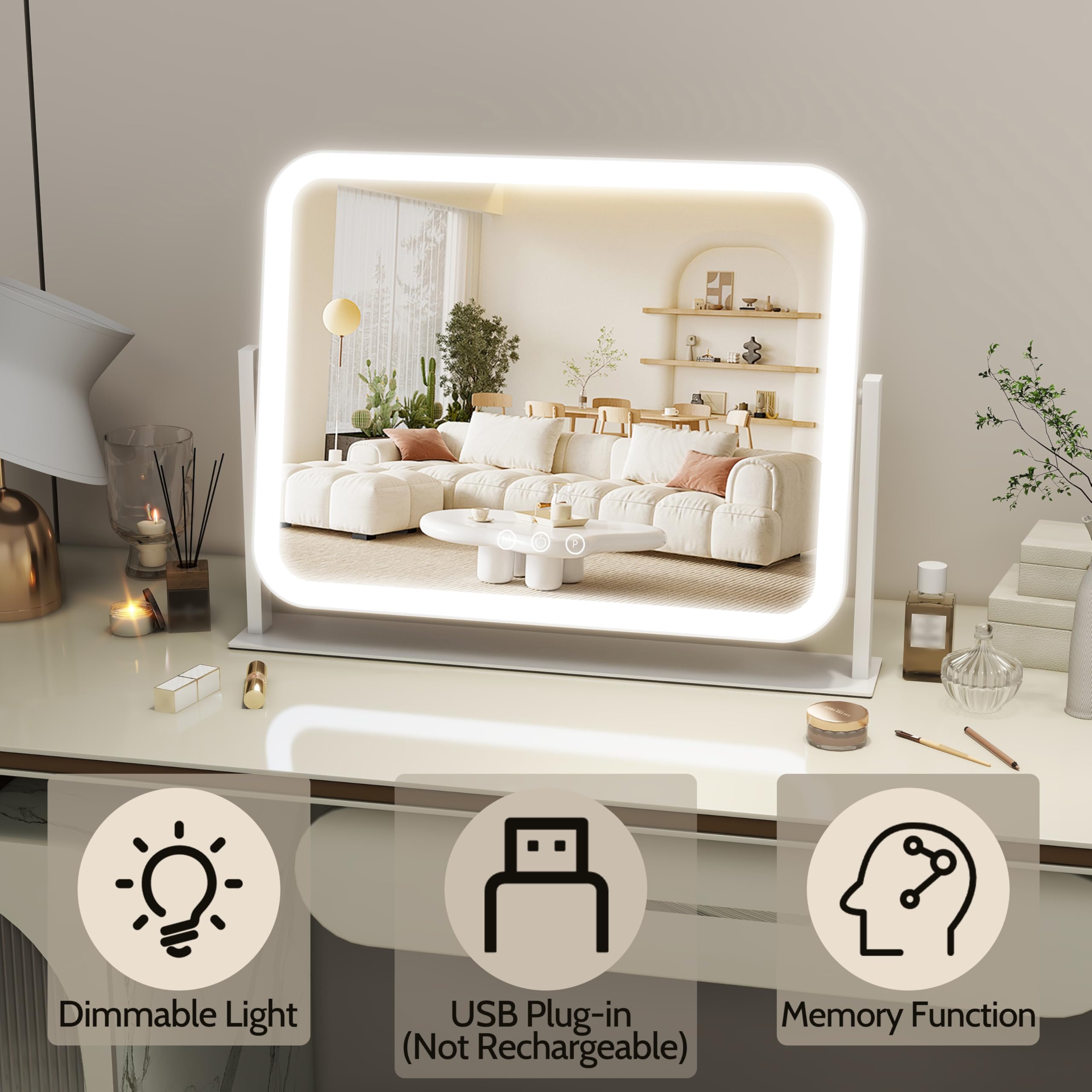 ROLOVE detachable 10X magnifier aids precise grooming detail.