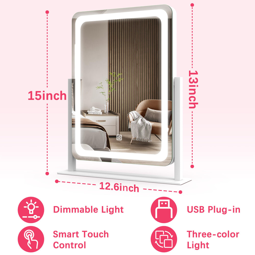 ROLOVE 12.6x15 desk mirror shows full face and neck area