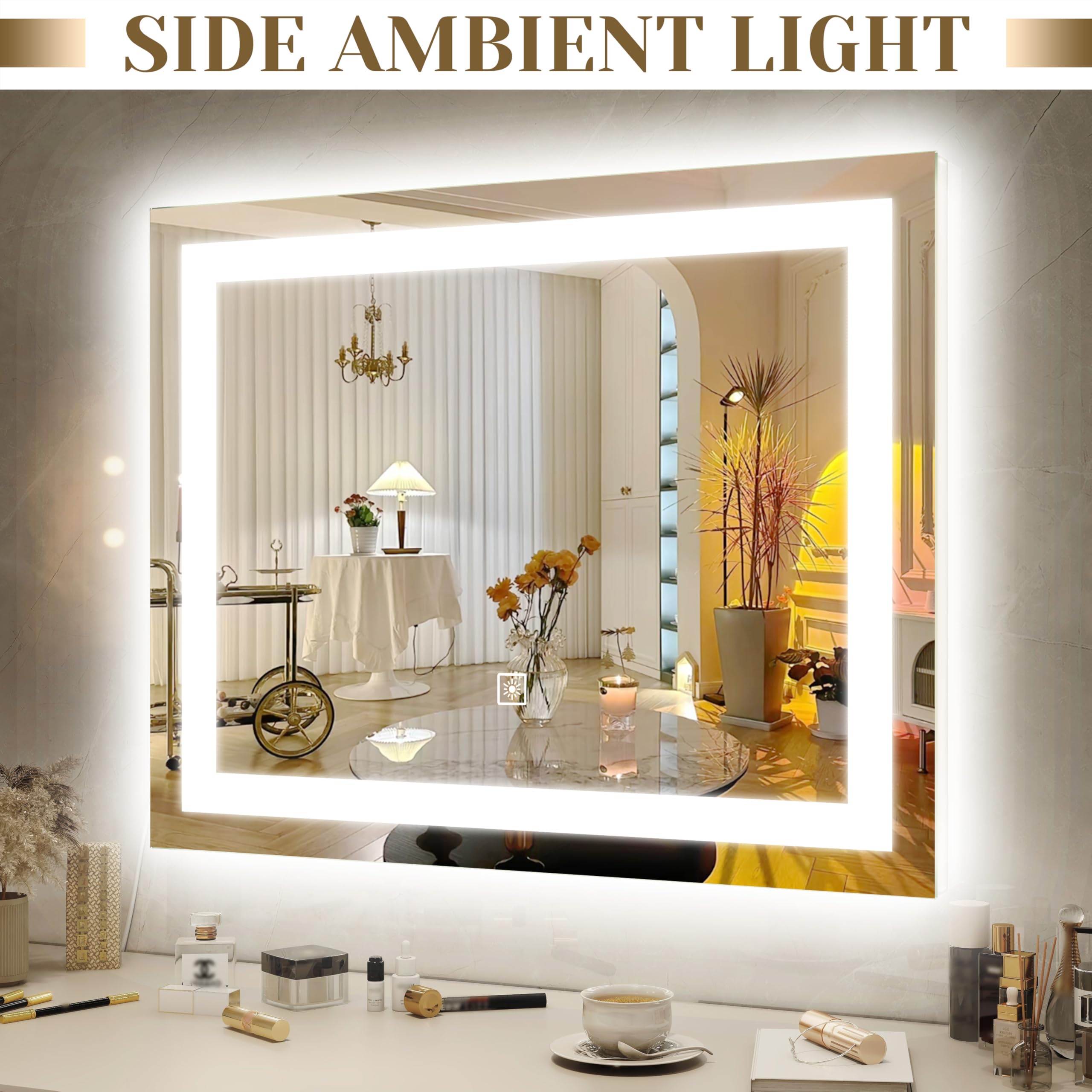 ROLOVE 22x20-inch mirror provides a full-body view for outfits and makeup