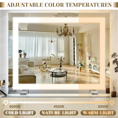 ROLOVE wall-mountable mirror with detachable base for desktop use