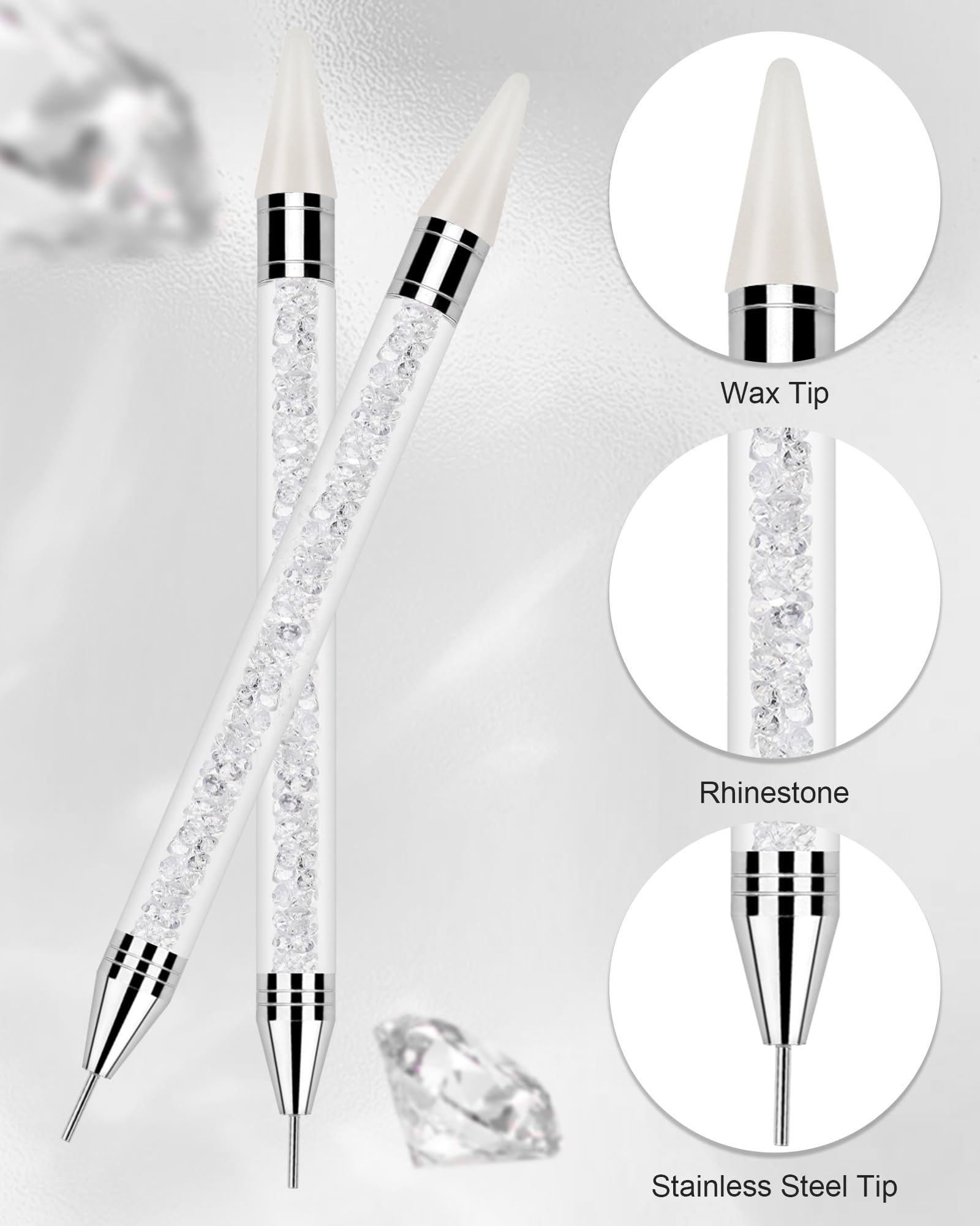 Rolybag rhinestone picker with a double-head design for pickup and placement.