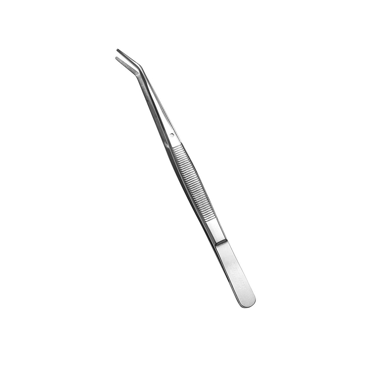 Rolybag stainless steel tweezers with curved tip for precise threading