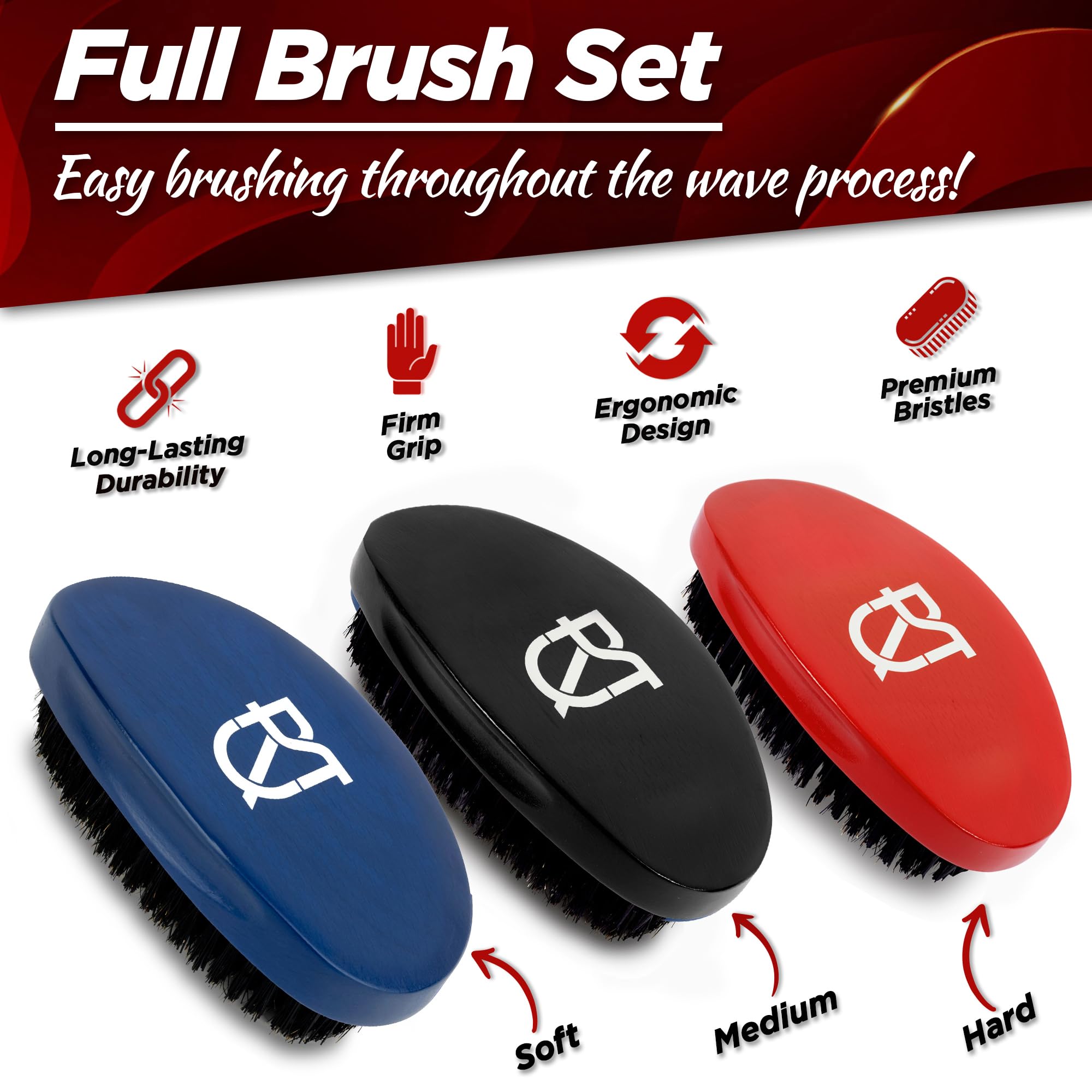 Roman-T hard brush defines sharper wave patterns with targeted texture.