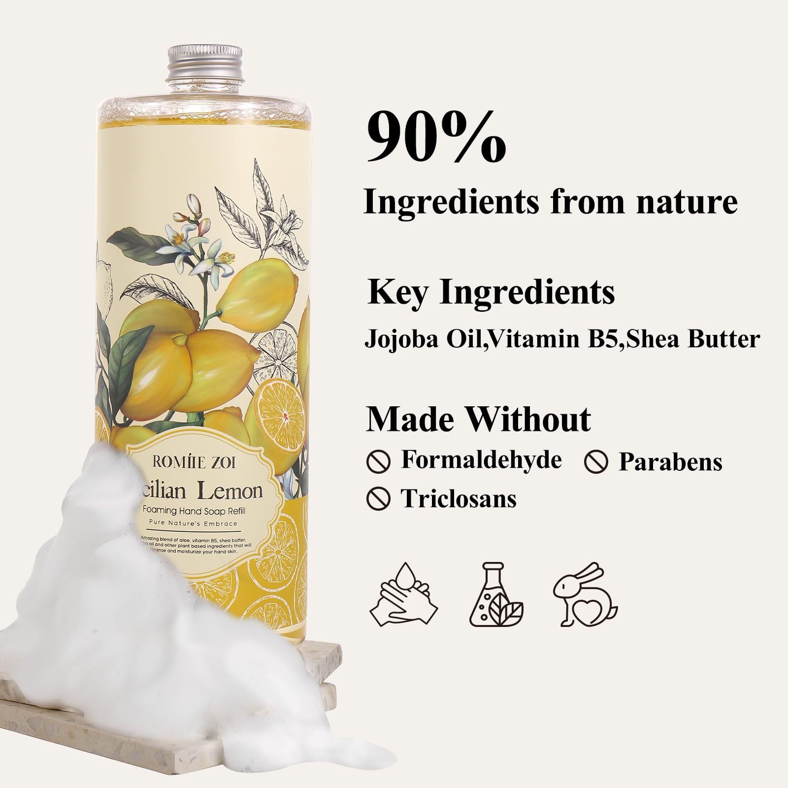 ROMIIE ZOI bathroom-friendly foaming soap for daily cleansing