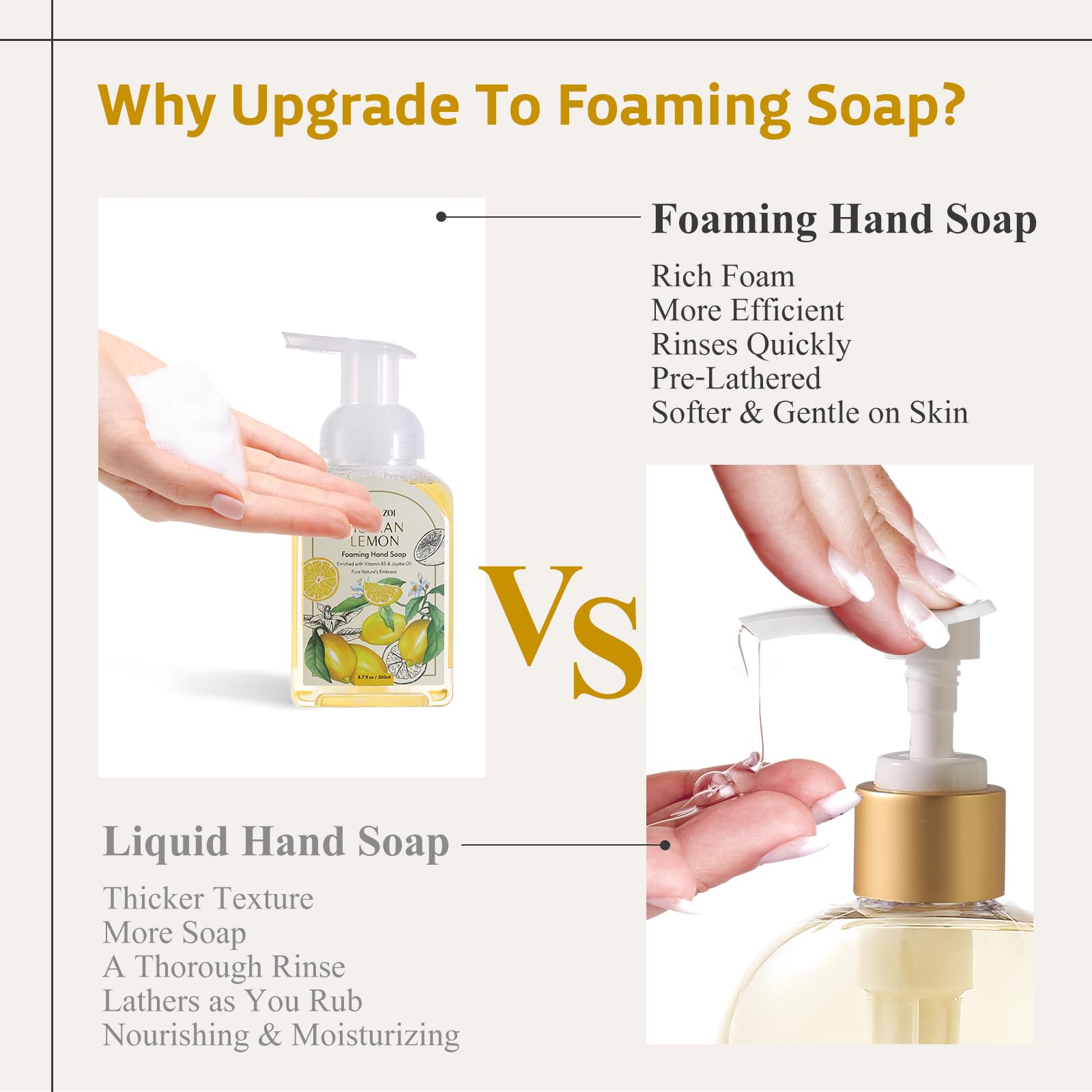 ROMIIE ZOI reusable foam pump dispenser ensures easy one-press lather