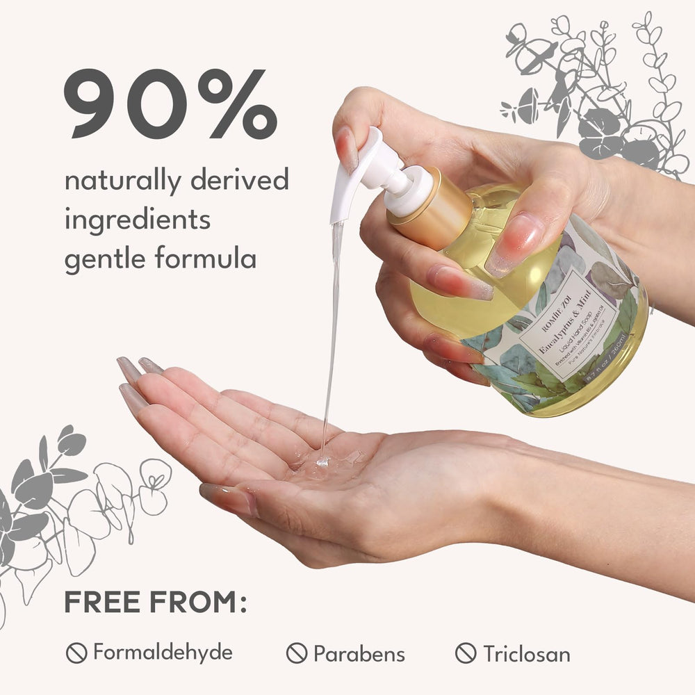 ROMIIE ZOI eucalyptus-mint ingredient-label highlights jojoba oil and Vitamin B5