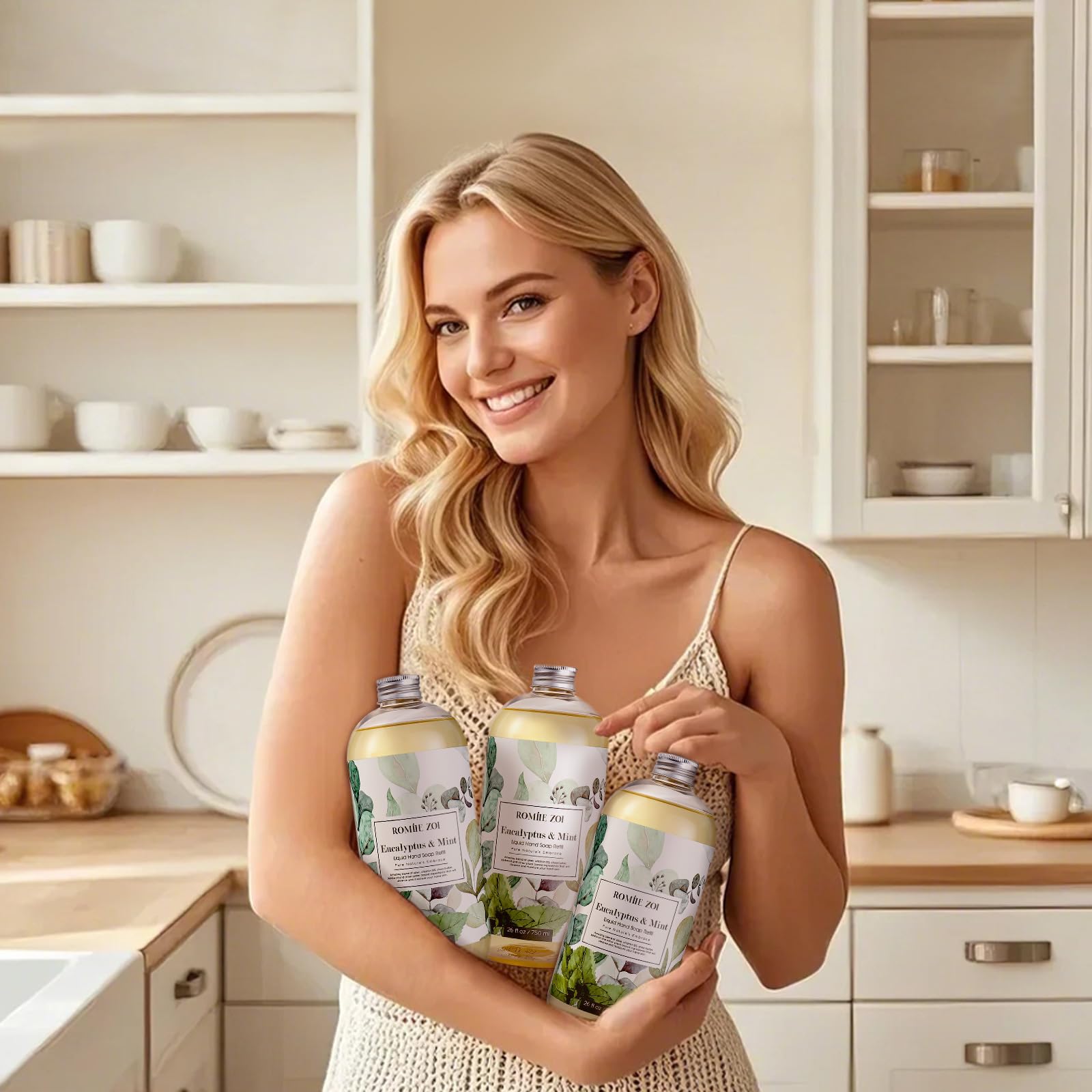 ROMIIE ZOI eucalyptus-mint kitchen-dispensers, versatile hand soap for cooking residue