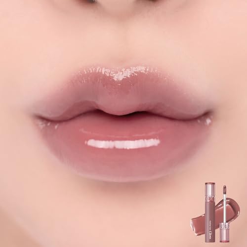 rom&nd GLASTING COLOR GLOSS 05 Dim Mauve, aplicador preciso para una aplicación suave y uniforme.
