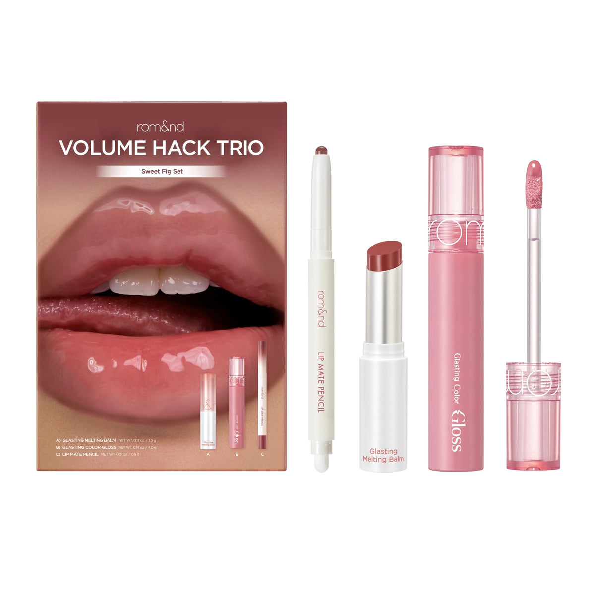 rom&nd Lip Mate Pencil Fig Spread for precise outlining with butter-soft glide.