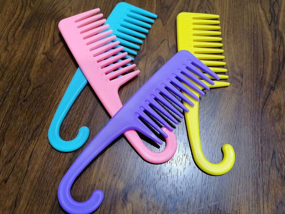 Ronchall compact wide-tooth comb with hook for travel.