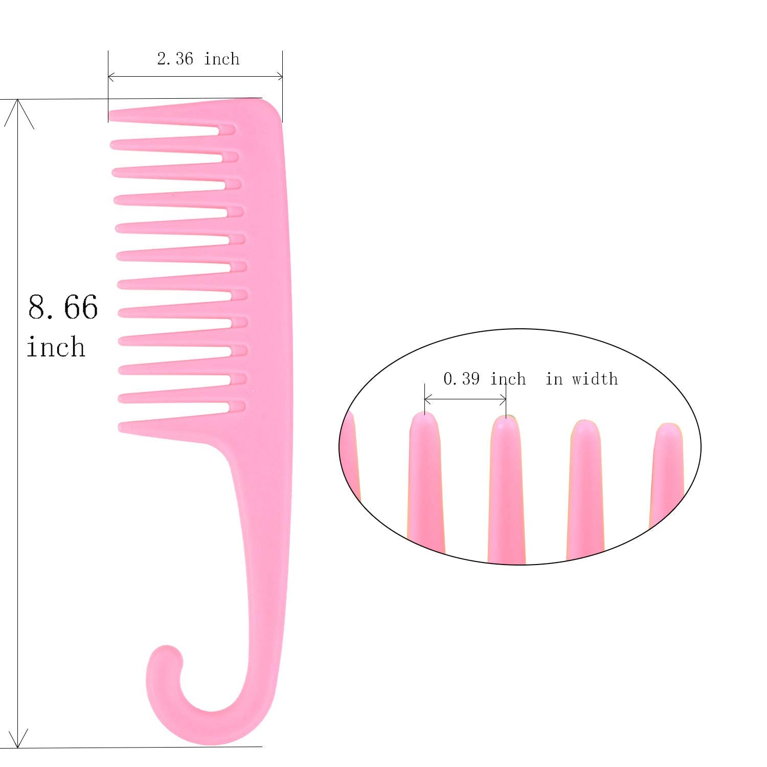 Ronchall detangler comb with hook for easy hanging and storage.