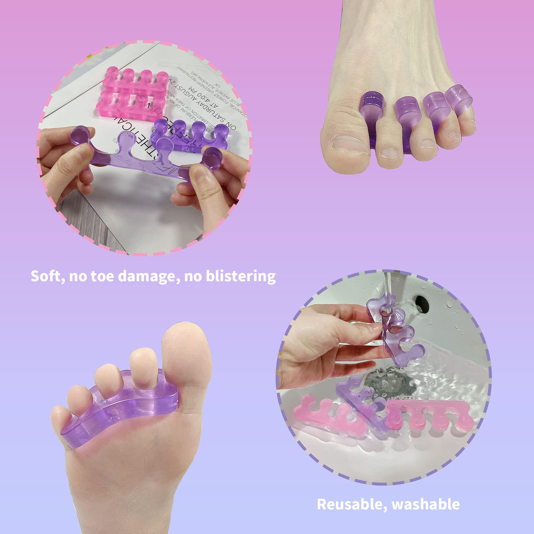 Ronchall washable toe separators in color shown for durable use.