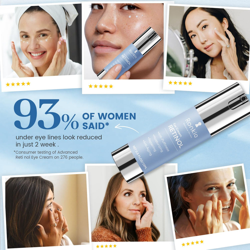 RONKIE crema de ojos retinol, fórmula suave para piel sensible y uso diario.