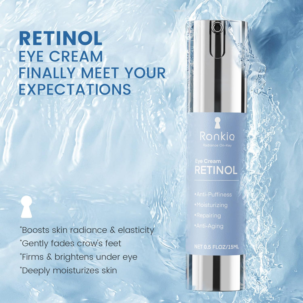 RONKIE crema de ojos retinol, textura hidratante que suaviza la piel.