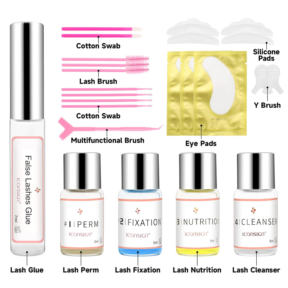 RONKIE Lash Lift Kit application step demonstrates easy at-home curling for dramatic lashes.